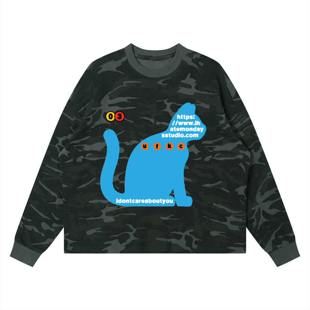 ihm cat waffle t-shirt